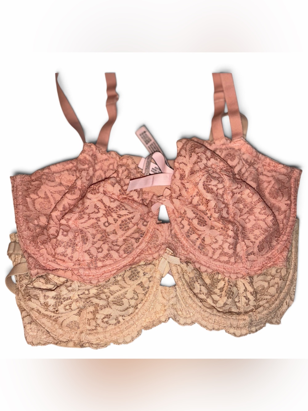 Victoria's Secret Lace Underwire Demi Bras — Rose and Nude